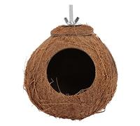 Kichvoe Nido para Loros de Cáscara Natural, Casa para Pájaros Pequeños, Juguete de Nido de Pájaro Resistente y Cómodo para Jaulas, Accesorio Natural para Aves en Jaula