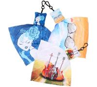 Kichvoe Paño de Limpieza para Lentes y Pantalla Electrónica Llavero, Microfibra 3 Piezas (diseños Pequeña Bruja, Violín, Gafas de Sol), Compacto para Cámaras y Móviles