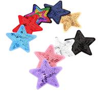 Kichvoe Parche Autoadhesivo de Lentejuelas en Forma de Estrella, 9 Unidades Pequeñas para Coser en Jeans, Chaquetas y Mochilas, Decoración DIY para Ropa y Accesorios