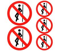 Kichvoe Pegatinas de Advertencia de Seguridad Removibles No Inclinarse 5 Unidades Redondas Autoadhesivas para Señalización Industrial, Calcomanías Prácticas para Fábricas y Obras