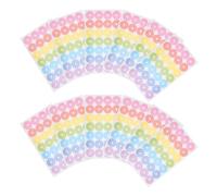 Kichvoe Pegatinas de Refuerzo de Papel Adhesivas para Agujeros de Carpeta, Diseño Delicado, 20 Hojas Multicolor, Fáciles de Usar para Manualidades y Hogar
