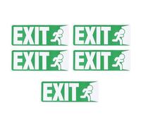 Kichvoe Pegatinas para Puertas de Salida 5 Piezas, Señal de Salida Adhesiva de Pvc Ecológico, sin Borde Transparente, Resistente y Portátil, Adecuado para Oficina, Restaurante