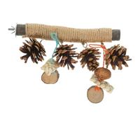 Kichvoe Percha de Madera Natural Masticable para Loros Cuerda Trenzada y Soporte Estable para Descanso en Jaula de Loro Yaco