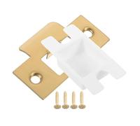 Kichvoe Placa de Impacto Metálica para Cerradura de Puerta de Madera, Diseño en T, Resistente y Segura para Bloqueo Confiable en Puertas de Habitación, Color Dorado