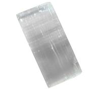 Kichvoe Placa de Selenita Decorativa Marroquí Pulida, Cristal de Selenita Translúcida 15x8x1 Cm, Fuente de Serenidad y Elemento Iluminador para Decoración del Hogar