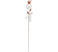 Kichvoe Pluviómetro de Estaca de Hierro, Medidor de Lluvia con Tubo de Vidrio, Marrón, para Jardín y Césped, Decoración Retro para Patio y Valla