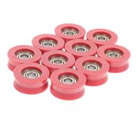 Kichvoe Poleas de Nylon para Puerta Corredera, Rodillos de Ranura en U de 12 Mm, Juego de 10 Unidades, Rodillo Silencioso Cojinete para Ventana y Gabinete, Accesorios para Puertas