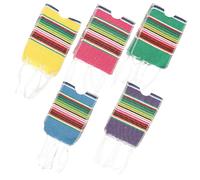 Kichvoe Ponchos de Cerveza Mexicanos de Algodón para Botellas de Agua y Cerveza, 5 Piezas Diseño Colorido para Decoraciones de Fiesta Mexicana Cinco de Mayo