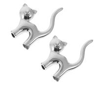 Kichvoe Porta Anillos de Gato de Cerámica Chapado en Oro, Estante de Almacenamiento Decorativo para Joyas, Set de 2 Piezas, Soporte para Anillos y Pulseras, Organizador Adecuado