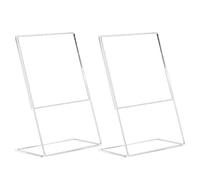 Kichvoe Porta Letreros de Acrílico Transparente 2 Piezas Fácil Cambio de Papel sin Pegamento para Exhibir Menús en Escritorio y Museos