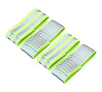 Kichvoe Pulseras Reflectantes Elásticas Muñeca 4 Piezas Verdes con Doble Barra y Flechas, Bandas Deportivas para Correr y Ciclismo Nocturno, Accesorio de Seguridad para Actividades al