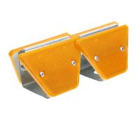 Kichvoe Reflectores de Carretera Trapezoidales Doble Soporte, Marcador Pavimento Reflectante Amarillo, Delineadores para Barandillas 2 Piezas, Señalización Vial Industrial de Alta