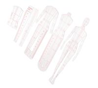 Kichvoe Regla Acrílica para Acolchado Humanoide 5 Unidades Transparente para Corte y Confección de Ropa, Plantillas de Costura Diy, Herramientas de Patchwork Precisas