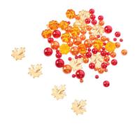 Kichvoe Relleno de Jarrón de Otoño para Acción de Gracias Perlas Acrílicas y Calabazas, Decoración Creativa para Velas y Ambiente Festivo en Halloween