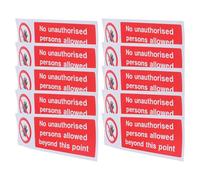 Kichvoe Señales de Advertencia de No Entrar 10 Unidades 100x300mm Adhesivas de Seguridad para Zonas Privadas Pegatinas de Precaución Resistentes a Condiciones Interiores y Exteriores