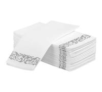Kichvoe Servilletas Desechables de Mesa Plata 25 Piezas Diseño Grueso y Suave para Banquetes y Entretenimiento Diario