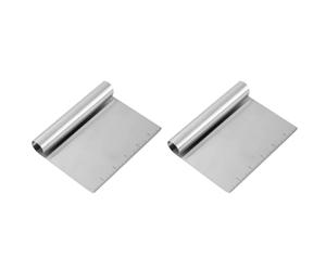Kichvoe Set de 2 Picadoras de Acero Inoxidable con Escala para Cortar Masa y Harina, Utensilios para Repostería y Cocina en Acero Resistente