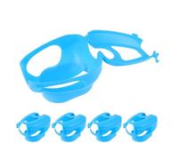 Kichvoe Soporte de Fijación para Palomas, Marco para Medicamentos de Alimentación, 5 Piezas de Plástico Azul, Ajuste Universal para Jaulas de Pájaros y Alimentación por Inyección