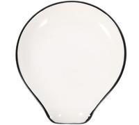 Kichvoe Soporte para Cuchara de Cerámica Negro, Reposacucharas Pequeño Reutilizable para Cocina y Comedor, Soporte para Cucharón Multiusos Adecuado para Batería de Cocina y Uso Diario