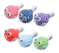 Kichvoe Soportes para Palillos de Cerámica Japoneses 6 Unidades, Diseño Pequeño de Pez Globo en 6 Colores, Soporte Decorativo y Funcional para Mesa, Apto para Uso Diario en Cocina
