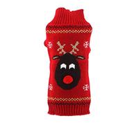 Kichvoe Suéter Acrílicas de de en Invierno Que Mantiene en Caliente Navideño Ropa Color Rojo Diseño Ciervo, Tejido para Perros Grandes y para