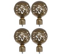 Kichvoe Tapones para Cortinas 4 Piezas, Extremos Decorativos de Poste en Abs Resistente al Desgaste, Diseño Jaula Retorcida Vintage, Accesorios para Decoración de Barras de Cortina Hogar