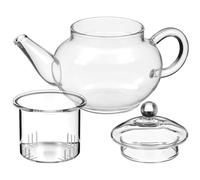 Kichvoe Tetera de Vidrio Grueso de 250ml con Infusor, Fácil de Limpiar, Adecuado para Café y Medicina China en Casa u Oficina