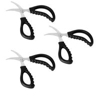 Kichvoe Tijeras de Cocina para Mayor Precisión de Acero Inoxidable 3piezas Mango Ergonómico Antideslizante Diseño Curvado para Cortar Mariscos y Línea de Camarones