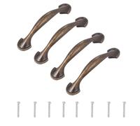 Kichvoe Tiradores de Armario Estilo Americano Negros 4 Piezas, Manijas para Puertas y Cajones de Aleación de Zinc en Bronce Verde, Incluye Tornillos 2,7 Cm, Uso para Cocina y Muebles