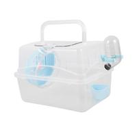 Kichvoe Transparente Transportín para Hámster Portátil Jaula Pequeña y Ligera para Viaje al Aire con Accesorios de Alimentación para Cobayas y Pequeños Roedores