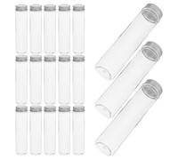 Kichvoe Tubos de Ensayo Embalaje a Granel de Plástico Pet Transparentes 20 Fondo Plano, Resistencia a Alta Temperatura, Capacidad 110ml para Almacenamiento y Obsequio