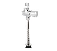Kichvoe Válvula de Descarga de Hierro Resistente Oxidación para Urinario Retardo Manual y Cierre Automático Diseño Moderno en Color Plata para Baño