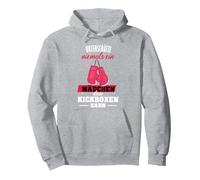 Kick Boxing Chica Artes Marciales Sudadera con Capucha, Unisex para Adultos, Gris Jaspeado, L