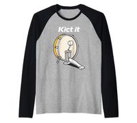 Kick It Pedal Bass Drum Drummer Musical Beat Camiseta Manga Raglan