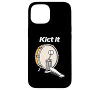 Kick It Pedal Bass Drum Drummer Musical Beat Carcasa para iPhone 15