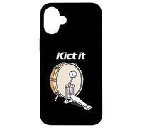 Kick It Pedal Bass Drum Drummer Musical Beat Carcasa para iPhone 16 Plus