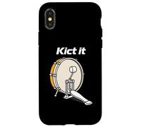 Kick It Pedal Bass Drum Drummer Musical Beat Carcasa para iPhone X/XS