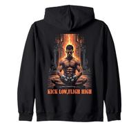 Kick Low Flight High Muay Thai MMA Warrior Sudadera con Capucha