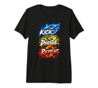 Kick & Repeat Camiseta Divertida Capoeira Roda Fighter Camiseta Premium