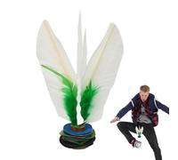 Kick Shuttlecock Genérico - Chinese Jianzi Shuttlecock | Pluma Shúttlecock, White Feathers Foot Kick Chinese Jianzi,Handwheel Fitness Entertainment and Foot Sports Outdoor Toy Game for Kids Adults