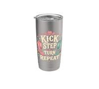 Kick Step Turn Repeat diseño line dance country Vaso térmico de acero inoxidable de doble pared