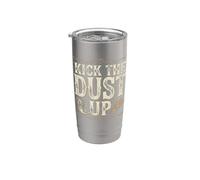 Kick The Dust Up Country Line Dancing Cowboy Cowgirl Western Vaso térmico de acero inoxidable de doble pared