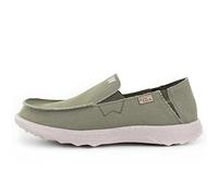 Kickback Couch 2.0 - Mocasines Ligeros de Lona para Hombre - Slip On Casual con Comodidad Todo el Día - Color Verde Caqui - Talla EU43