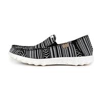 Kickback Couch Classic Mocasines Slip-On de Hombre en Canvas - Zapatos Casuales Ligeros de Verano para Viajes y Playa con Suela Antideslizante y Ajuste Cómodo Diario - Black Stripe, EU 42