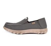 Kickback Couch Classic Mocasines Slip-On de Hombre en Canvas - Zapatos Casuales Ligeros de Verano para Viajes y Playa con Suela Antideslizante y Ajuste Cómodo Diario - Charcoal, EU 44