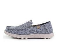 Kickback Couch Classic Mocasines Slip-On de Hombre en Canvas - Zapatos Casuales Ligeros de Verano para Viajes y Playa con Suela Antideslizante y Ajuste Cómodo Diario - Azul Gris, EU 45