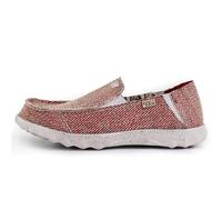 Kickback Couch Classic Mocasines Slip-On de Hombre en Canvas - Zapatos Casuales Ligeros de Verano para Viajes y Playa con Suela Antideslizante y Ajuste Cómodo Diario - Rojo De Avena, EU 41