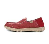 Kickback Couch Classic Mocasines Slip-On de Hombre en Canvas - Zapatos Casuales Ligeros de Verano para Viajes y Playa con Suela Antideslizante y Ajuste Cómodo Diario - Mid Red, EU 48