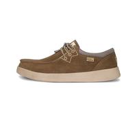 Kickback Haven Mocasines Hombre en Ante - Zapatos Slip-On Ligeros con Cordones Elásticos, Plantilla Amortiguada Forrada en Piel y Suela Flexible - Comodidad Diaria - Khaki Suede, EU 40