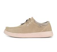 Kickback Haven - Mocasines para Hombre - Color Beige - Mocasines Estilo Mocasin - Exterior de Piel y Ante - Cordones elásticos - Suelas Acolchadas - Plantillas Forradas de Piel - Talla EU40